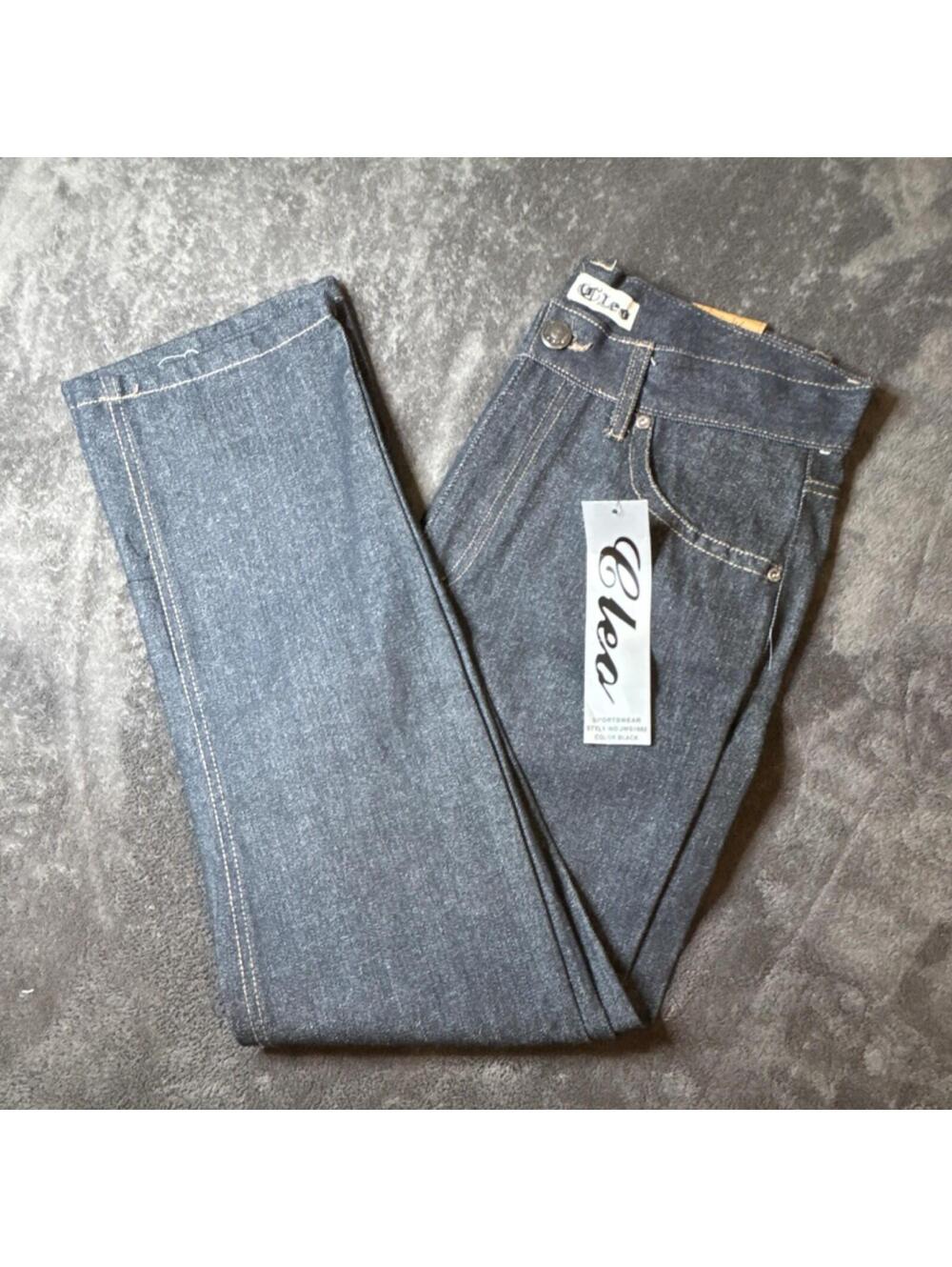 Cleo Straight Blue Denim Jeans Men Cotton Polyester Button Zip 5-Pocket 32w 32L